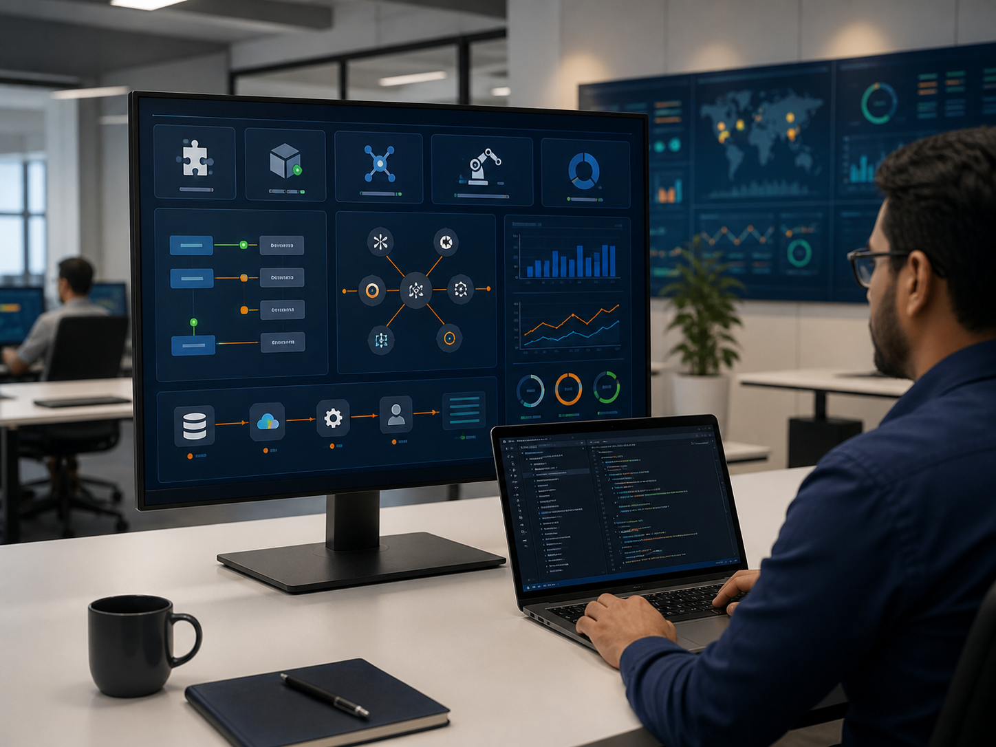 ERP plugin development dashboard with modular integrations and analytics