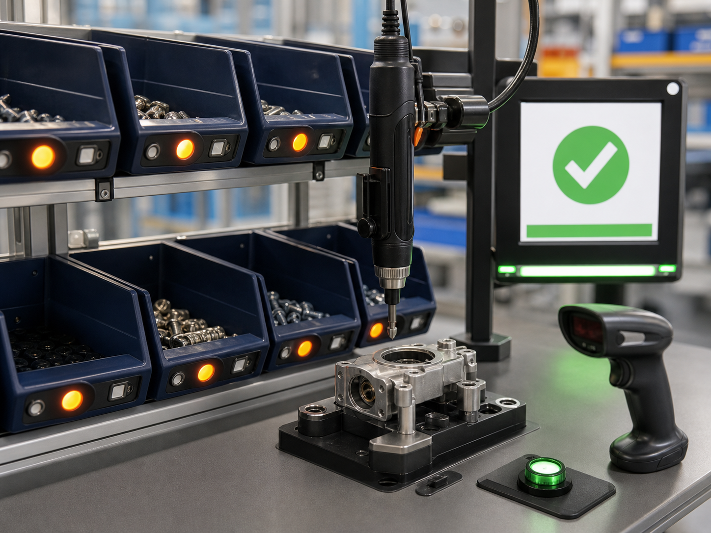 Poka-yoke error proofing station validating assembly quality